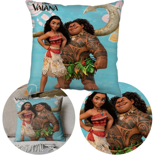 Disney Vierkant sierkussen Vaiana Blauw, decoratief 40x40 cm, OEKO-TEX