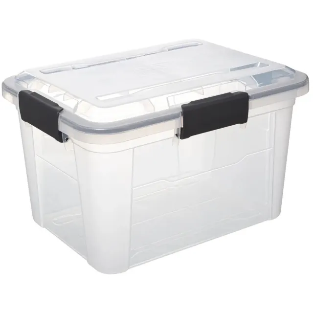 5Five® 5Five opberg Box met deksel - Solutions Protect - 18 liter - 38 x 29 x 25 cm - kunststof - transparant - extra stevig