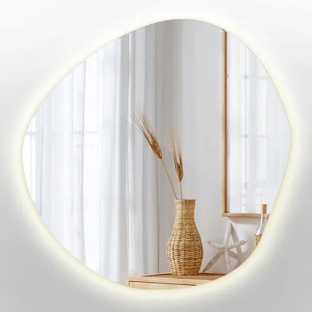 TULUP LED Spiegel - Spiegel Met Licht - 87 cm x 86 cm - Led Spiegel - LED-spiegel voor Woonkamer - Warm Wit 3000K - Spiegel Met Licht - Scandinavische LED Wandspiegel