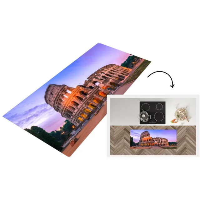 KitchenYeah Keukenloper - Loper keuken - Rome - Colosseum - Zon - Keukenloper vinyl Multicolor