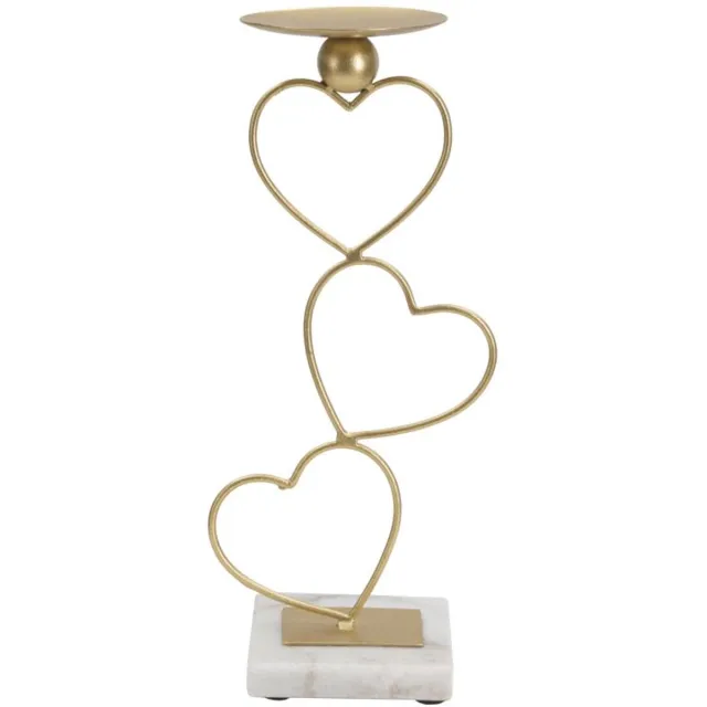 Mauro Ferretti Kandelaar Hearts 14,5×10×32,5 cm Goud
