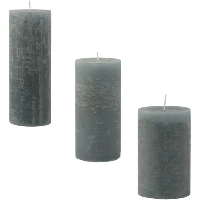 Diana Rustieke Kaarsen Set - kaarsen - kaarsen set - per 3 stuks groen