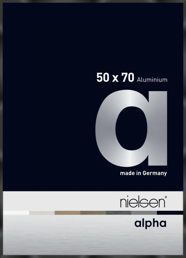 Nielsen Alpha Aluminium Wissellijst Polished Black 50x70cm Zwart-glanzend