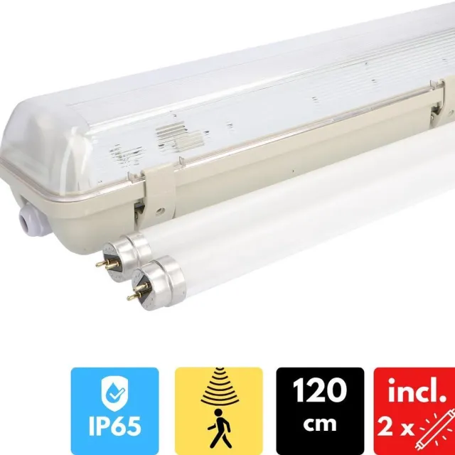 Proventa LED TL lamp 120 cm - Armatuur + 2 x LED 14W buis - IP65 - LED TL verlichting - Tl-buizen - Tl-armaturen - Tl-verlichting Wit