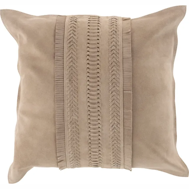 Dulaire Sierkussen Beige Kunstleer Bohemian 45x45 cm - incl. vulling