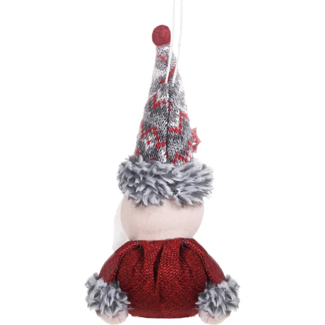 springos Kerstman Hangend - Kerstdecoratie - Kerstdwerg - Hangend - 19 cm Rood