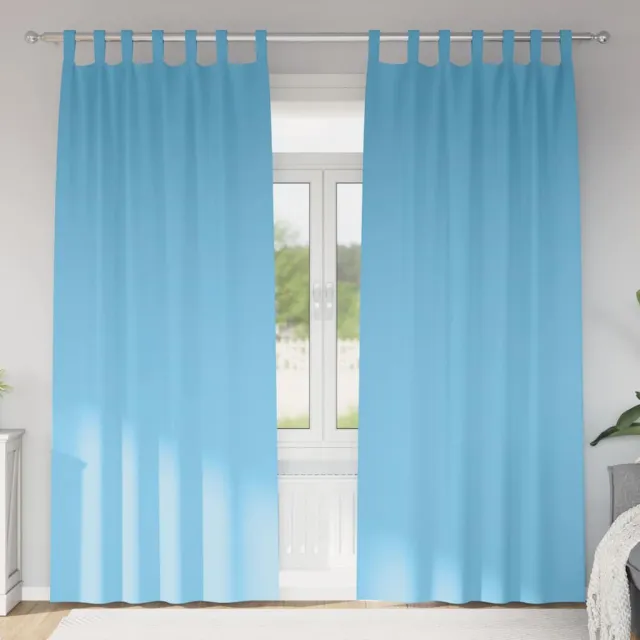 vidaXL Zwart-out Gordijnen met Ringen 2 st Lichtblauw 225 x 140 cm