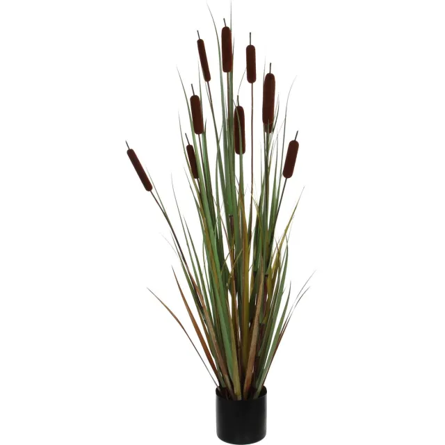 Mica Decorations Lisdodde Kunstplant - H120 x Ø15 cm - Bruin