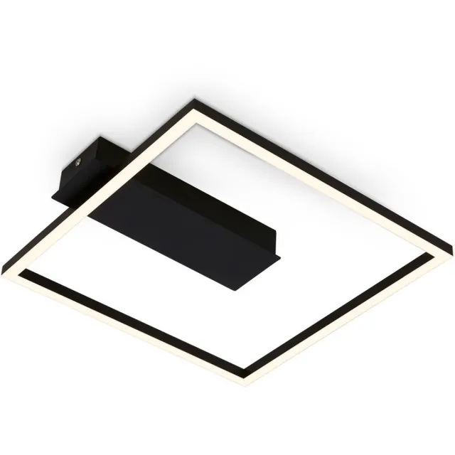 B.K.Licht BRILONER - Plafonniere LED Frame - plafondlamp met warm wit licht - 3000K - 12W - 1400 lm - 32x30x5 cm - zwart