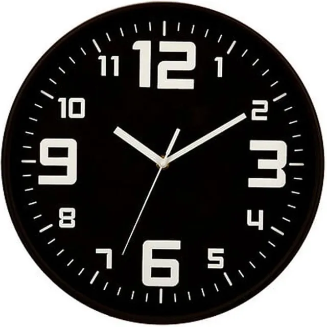 Atmosphera Elian Klok - zwart / wit - 30 cm - wandklok modern