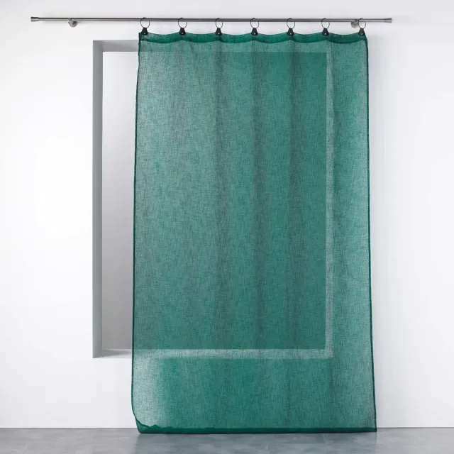 Douceur d intérieur Gordijn van gaas LINKA met metalen ringen, 140 x 240 cm groente