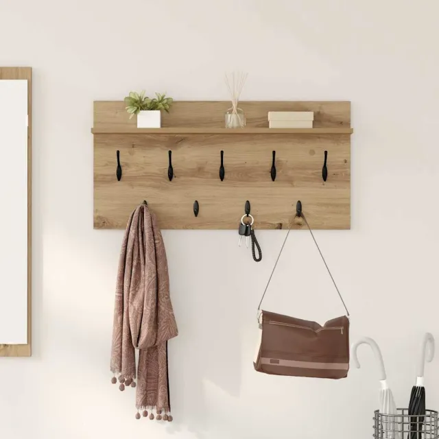 vidaXL Wandgemonteerde kapstok Artisan Eiken 80 x 40 x 12 cm Bruin