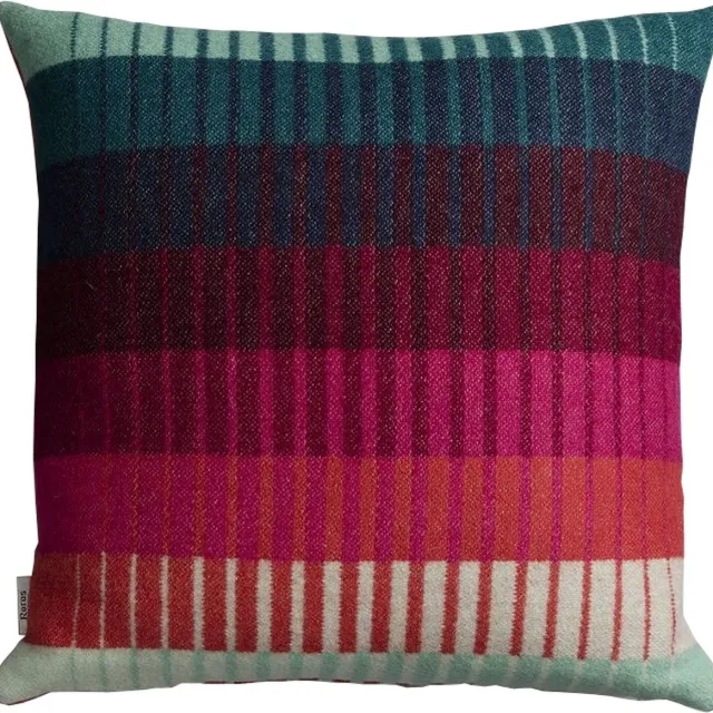 Røros Tweed Asmund Gradient Kussen - rood-turquoise