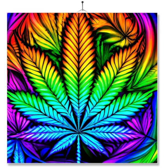 MC Living Tegel Met Opdruk | Regenboog Weed Multi-Color