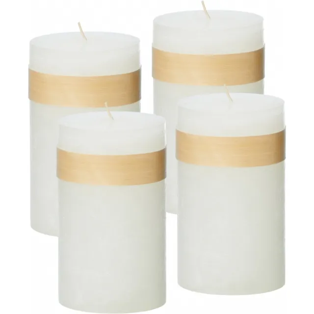 Vance Kitira Stompkaarsen Set van 4 Wit Ø 5x15 cm - 200 Branduren - Ongeparfumeerd - Handgegoten - Vance Kitira