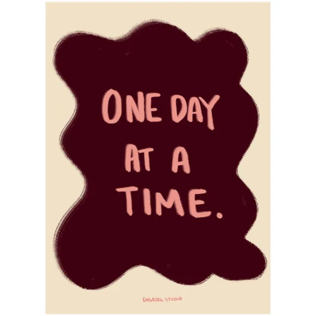 Poster & Frame Poster - Engberg Studio - One Day at a Time - 30 x 40 donkerbruin/roze/crème