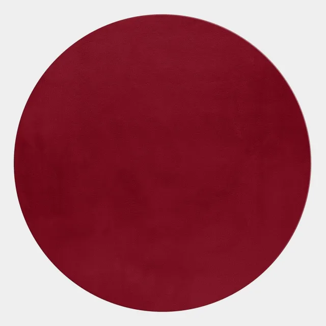 Moonay POUFFY Fluffy Vloerkleed Rond Rood Ø 120 cm - Hoogpolig 30 mm Shaggy Tapijt - Zacht Polyester
