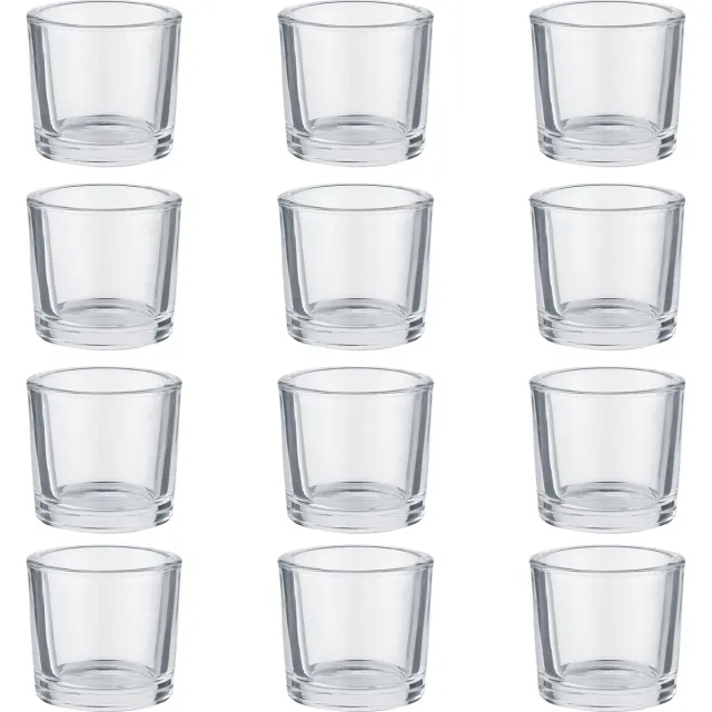 Behave Waxinelichthouders - Glas - Transparant - Theelichthouders - Kaarsenhouder - Set van 12