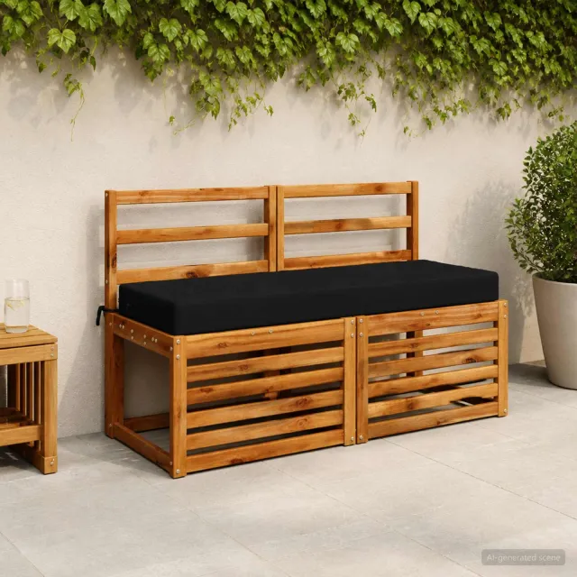 vidaXL Rugkussen SOEST 100% Polyester Zwart 120 x 40 x 10 cm