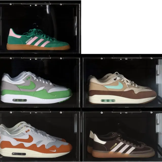 Sneakerstack LED Sneakerbox Wit – 5 stuks - Stapelbare Schoenenbox – Past tot schoenmaat 48 – Premium Opbergbox LED zwart