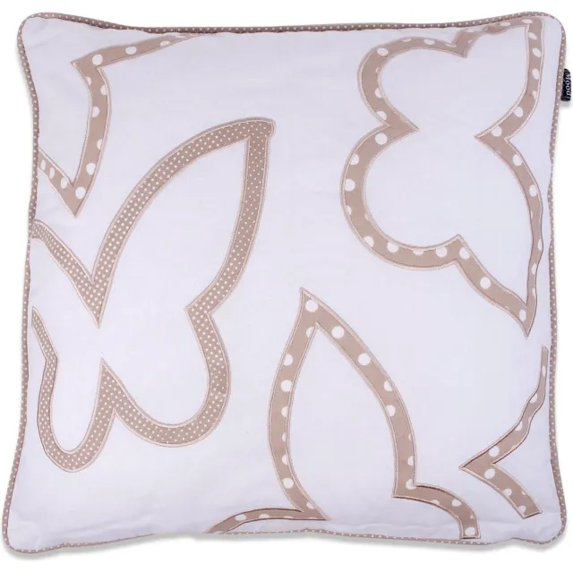 In The Mood Contour Butterfly - Sierkussen - Ivoor/kiezel - 50x50 cm