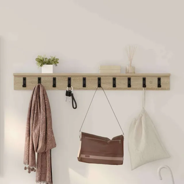 vidaXL Wandgemonteerde kapstok Sonoma Eiken 100 x 10,5 x 10,5 cm Beige