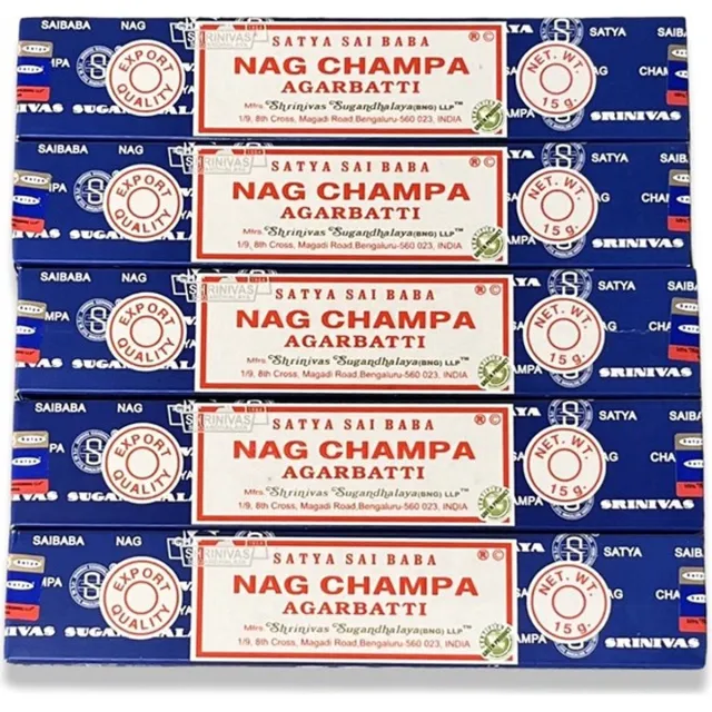 Satya nag champa wierook - wierook stokjes - 5 pakjes van 15 gram Blauw