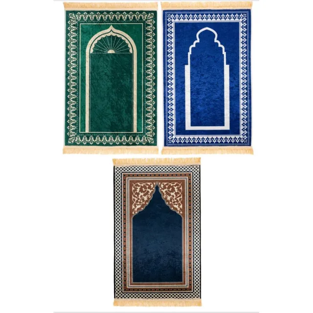 Jannah Islamitisch Gebedskleed - Gebed Kleed - Gebedskleed Islam - Gebedsmat - Kleed - Ramadan - Eid Muburak - 80 x 120 cm Pakket 3