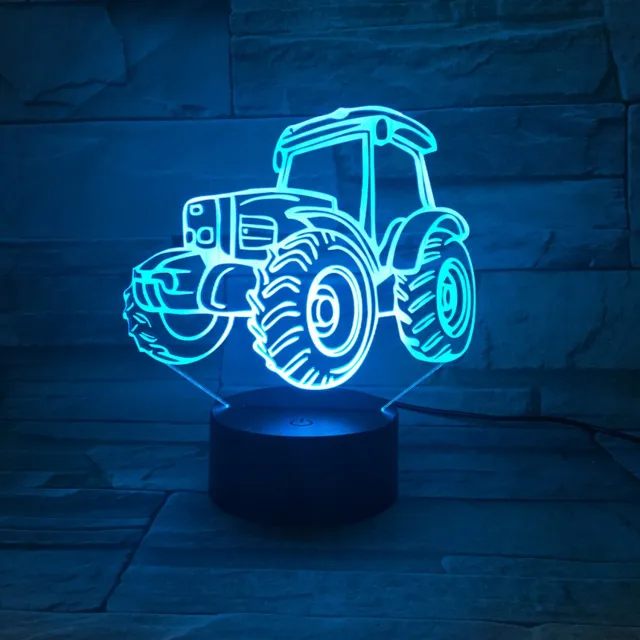 MC Living 3D Led Lamp Met Gravering - RGB 7 Kleuren - Tractor