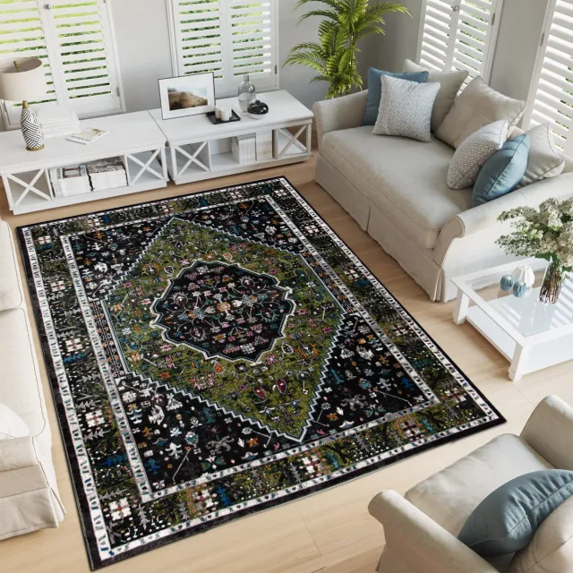 Muratap Picasso Bellagio Vintage Vloerkleed - Multi / Creme - Laagpolig- Vierkant Multikleur