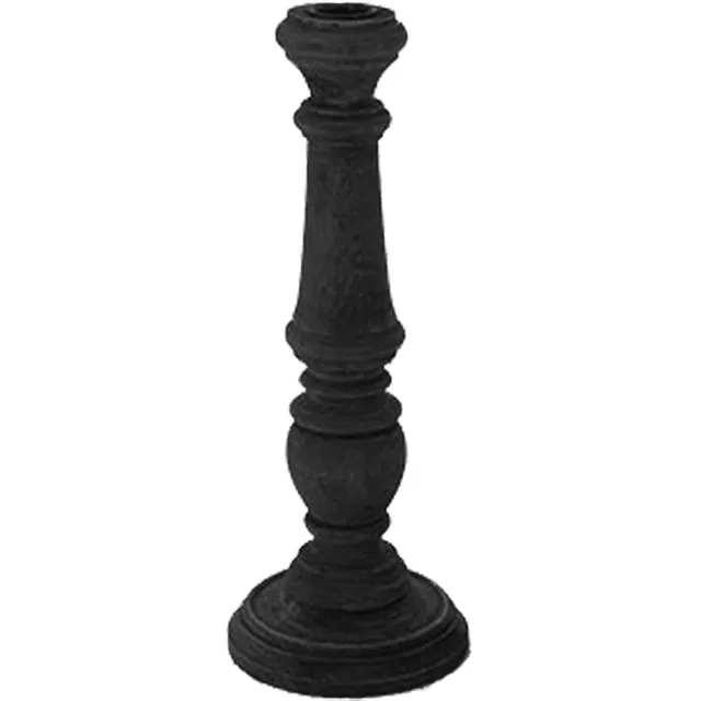 by Mooss Kandelaar - Hout - Zwart - Roet - Geblakerd - 30cm - Landelijk - Stoer - Sober - Decoratie - Accessoires - Hip - Trendy - Decoratief - Gezellig