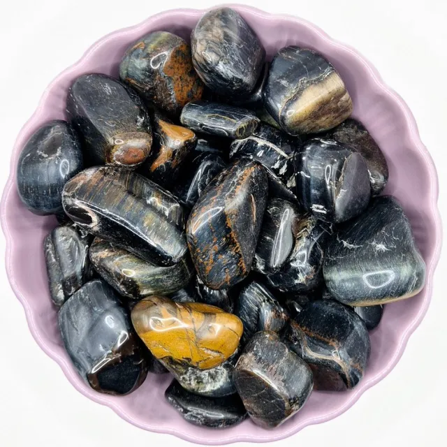 Moonlight Gemstones Crystal Falcons Eye A Quality Tumbled Gemstone 2,5-3,5cm Meerkleurig