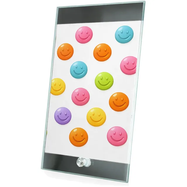 Mr Cadeautjes Glasframe 15 x 23 - design Een set van ronde fruit-icoontjes met glimlachende gezichten | cadeau Wit