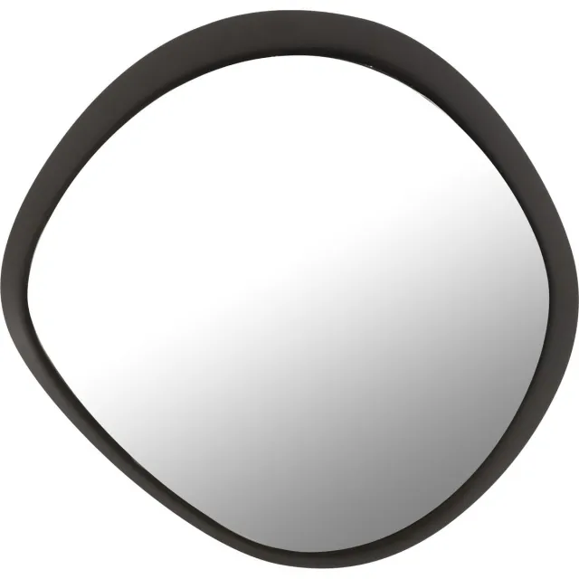 J-Line spiegel Rond - metaal/glas - zwart - small - 60.5 x 58 cm