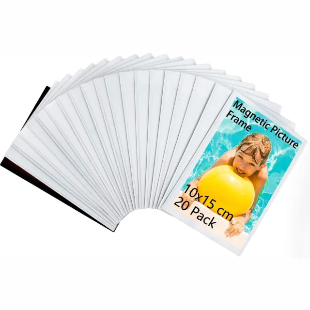 Unyqoos Set van 20 Magnetische Fotolijsten voor Koelkastdecoratie en Bescherming Transparant