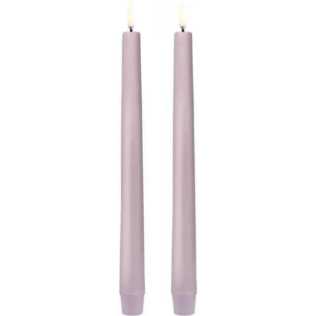 Uyuni Piffany Copenhagen Lighting UYUNI LED diner kaarsen smooth 25cm 2st in een verpakking- lavendel Uyuni Led Tafelkaars 25CM - Set van 2