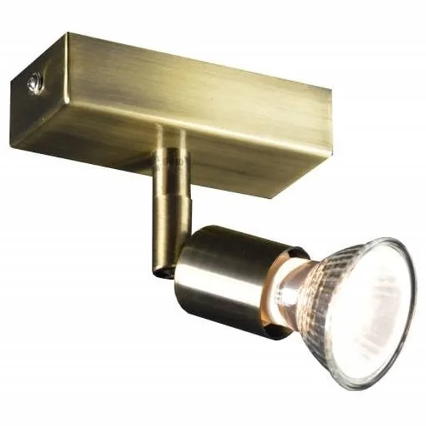 Fantasia Rune GU10 plafondspot in brons met glazen accentplaat, richtbaar, IP20, 100 x 45 x 150 mm, excl. lichtbron