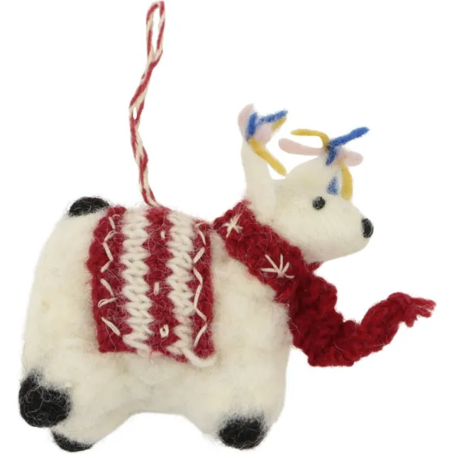Yoko Meshi Ornament vilt kerst lama sjaal/trui rood