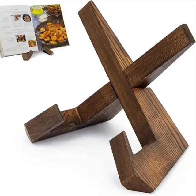 Nivard Boekensteun - Boekenstandaard - Boekenhouder - Hout - Kookboekstandaard - Ipad Standaard - Telefoon - Statief - Bruin
