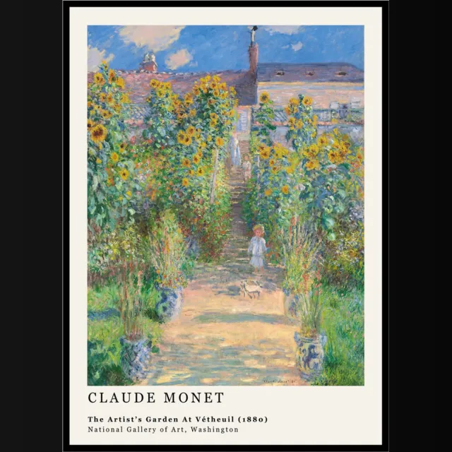 Esque Poster De tuin van Monet in Vétheuil - Claude Monet - Large 30x40 - Kunst Print - 'The Artist's Garden at Vétheuil' Losse Poster