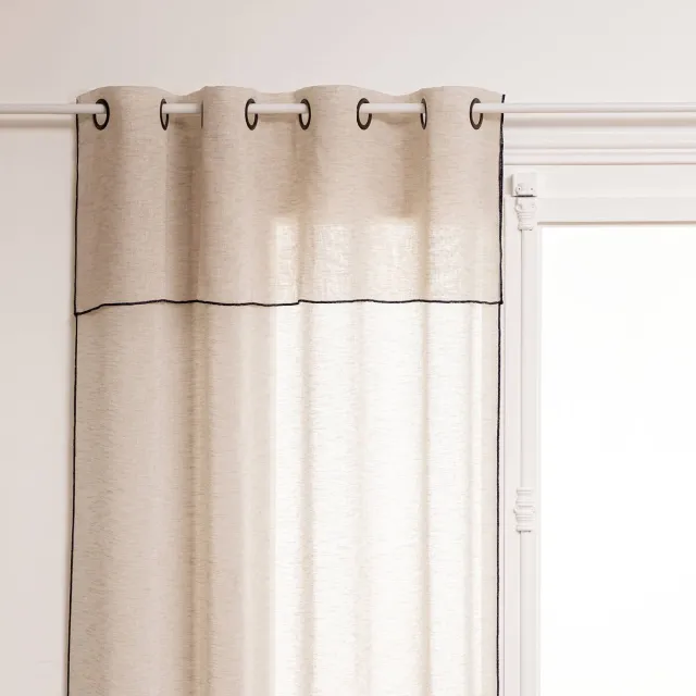 Atmosphera Créateur d'intérieur® Gordijn met ogen FRED, 140 x 240 cm Beige lin
