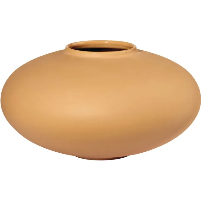 ASA Selection mara vaas mustard, bloemenvaas, tafelvaas, decoratieve vaas, steengoed, geel, H 10 cm, 87000151
