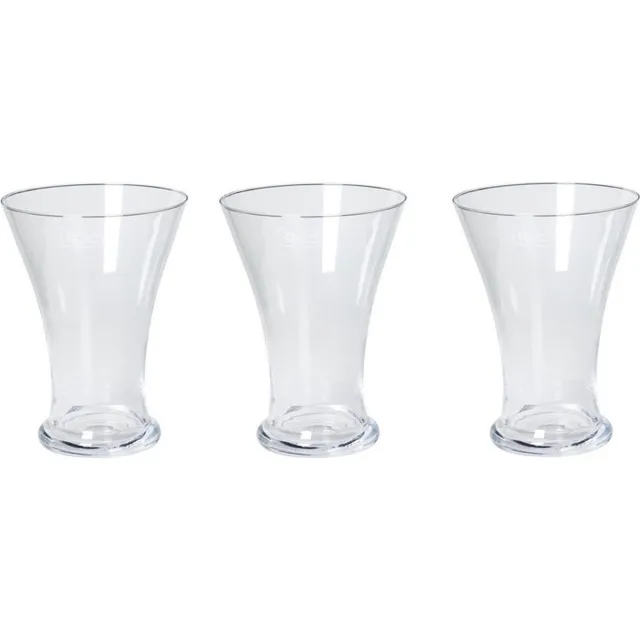 Bellatio Flowers & Plants Bellatio Design Vaas - 3x - taps uitlopende vaas - glas - 25 cm - decoratie - bloemenvaas Transparant