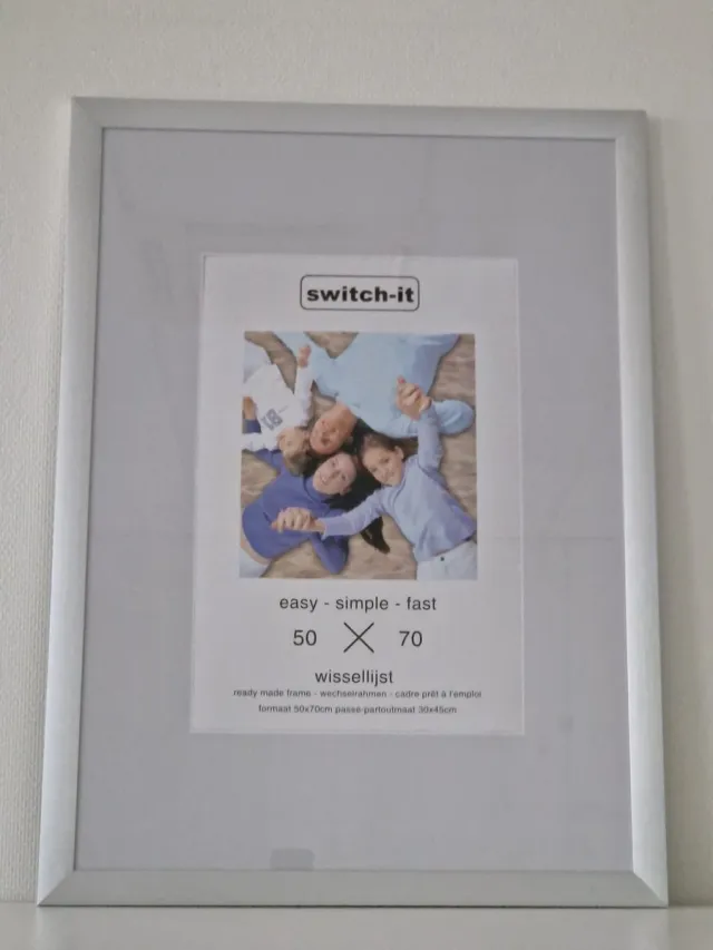 Switch-it XL Wissellijst mat zilver 40x40cm