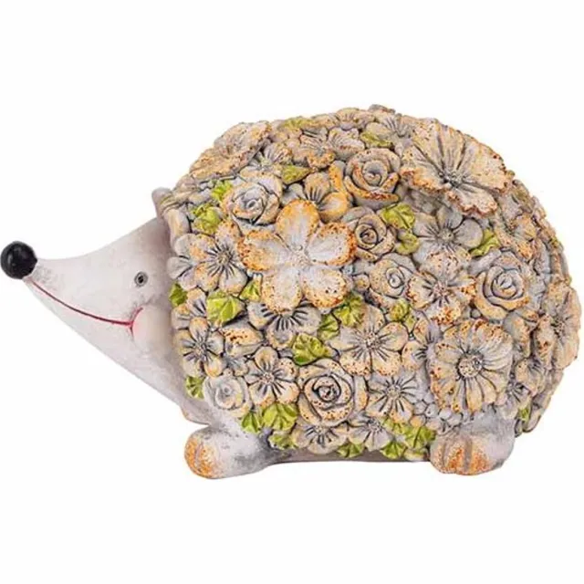 Cosy @ Home Egel Flowers Multi-kleur 13,5x8,5xh7,8cm Langwerpig Polyresin