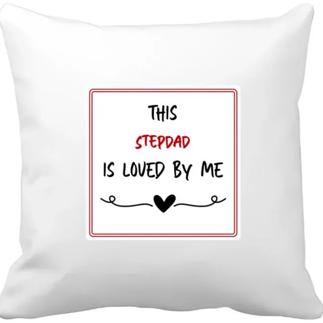 Akyol this stepdad is loved by me Kussen hoes - Papa - iemand die houdt van zijn stiefvader - vader cadeautjes - vaderdag - verjaardag - geschenk - kado - 40 bij 40 cm Multicolor