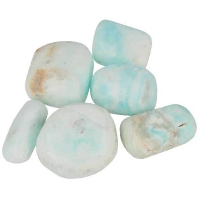Ruben Robijn Calciet Caribbean blue 200 gr. trommelstenen (mt3) Blauw