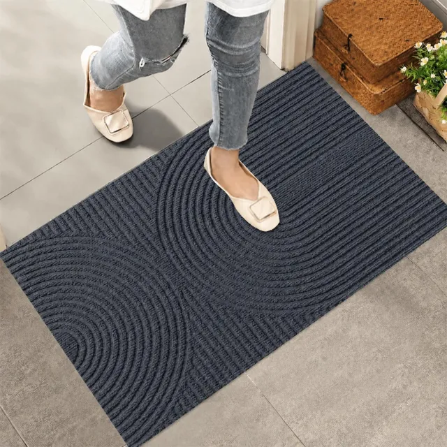 Famanu Deurmat 40x60 cm - voorkomt vuil in huis - wasbare en waterdichte mat - grijs 1 stuk
