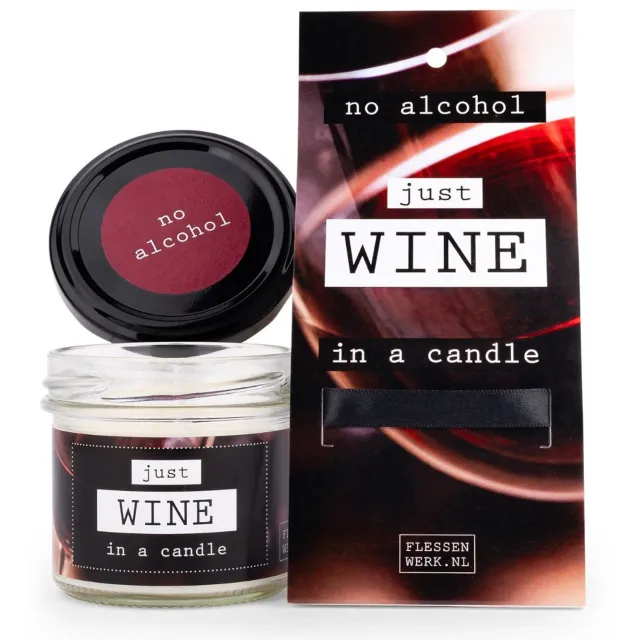 Flessen werk No alcohol - JUST WINE - in a candle, in luxe verpakking Wit