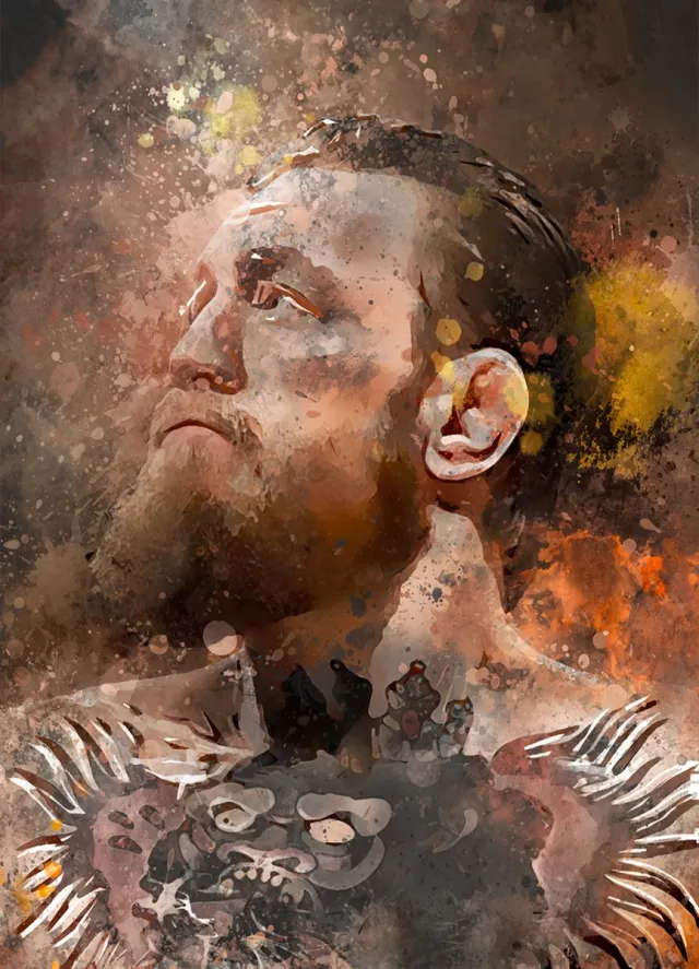 McGregor poster op A0 semi- glossy papier - 84x118.8 cm - Vechtsport poster - Unieke poster van Conor Mcgregor met donkergrijze achtergrondkleur
